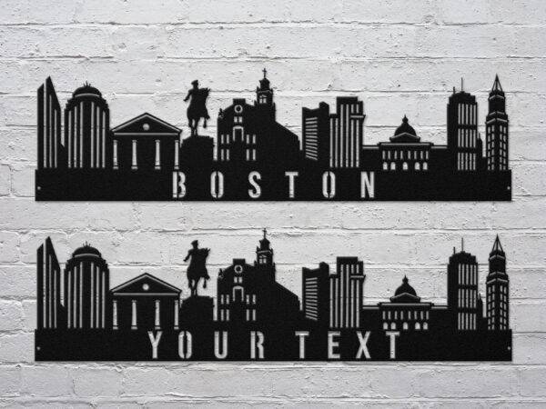 boston skyline metal art